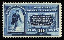 Messenger Running - Blue - Special Postal Delivery - Short Text United States Postage Stamp