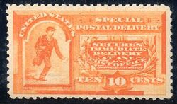 Messenger Running - Orange - Special Postal Delivery United States Postage Stamp