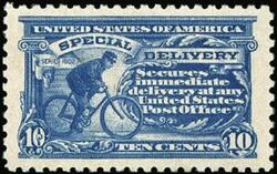 Cycling Messenger - Special Delivery - No Watermark - Perf 10 United States Postage Stamp