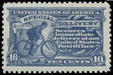 Cycling Messenger - Special Delivery - No Watermark - Perf 10 United States Postage Stamp