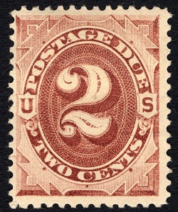 Postage Due - Number 2 - Brown United States Postage Stamp | Postage Due - First Release