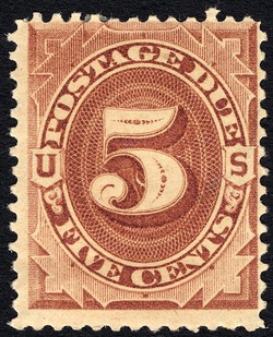 Postage Due - Number 5 - Brown United States Postage Stamp | Postage Due - First Release