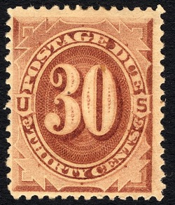 Postage Due - Number 30 - Brown United States Postage Stamp | Postage Due - First Release