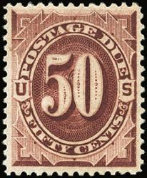 Postage Due - Number 50 - Red Brown United States Postage Stamp | Postage Due - First Release