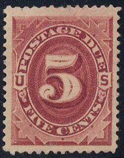 Postage Due - Number 5 - Bright Claret United States Postage Stamp | Postage Due - First Release