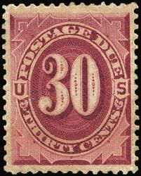 Postage Due - Number 30 - Bright Claret United States Postage Stamp | Postage Due - First Release