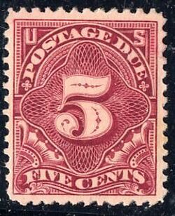 Postage Due - Number 5 - Deep Claret United States Postage Stamp | Postage Due - Second Release
