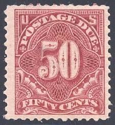 Postage Due - Number 50 - Deep Claret - Double Line Watermark United States Postage Stamp | Postage Due - Second Release