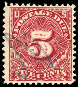 Postage Due - Number 5 - Deep Claret - Single Line Watermark United States Postage Stamp | Postage Due - Second Release