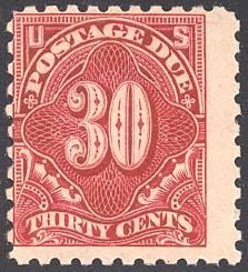 Postage Due - Number 30 - Carmine Lake United States Postage Stamp | Postage Due - Second Release