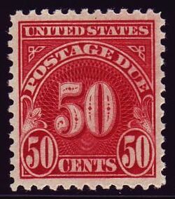 Postage Due - Number 50 - Carmine Rose United States Postage Stamp | Postage Due - Second Release