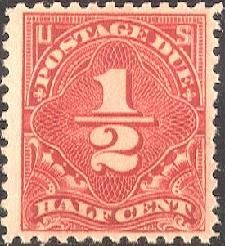 Postage Due - Number 1/2 - Dull Red United States Postage Stamp | Postage Due - Second Release