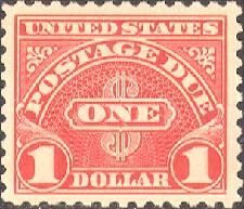 Postage Due - 1 Dollar - Carmine United States Postage Stamp | Postage Due - Third Release