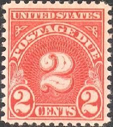 Postage Due - Number 2 - Dull Carmine - Rotary Press United States Postage Stamp | Postage Due - Third Release