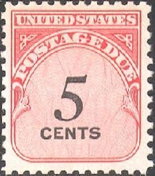 Postage Due - Number 5 United States Postage Stamp | Postage Due - Fourth Release