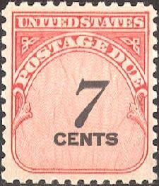 Postage Due - Number 7 United States Postage Stamp | Postage Due - Fourth Release