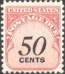 Postage Due - Number 50 United States Postage Stamp | Postage Due - Fourth Release