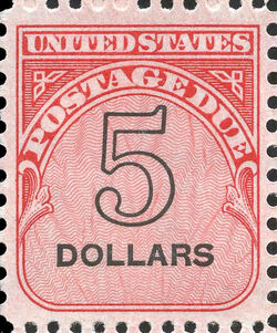 Postage Due - 5 Dollars United States Postage Stamp | Postage Due - Fourth Release