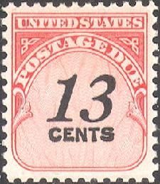 Postage Due - Number 13 United States Postage Stamp | Postage Due - Fourth Release