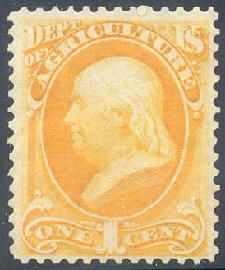Benjamin Franklin - Yellow United States Postage Stamp | Agriculture Department