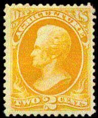Andrew Jackson - Yellow United States Postage Stamp | Agriculture Department