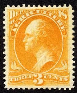 George Washington - Yellow United States Postage Stamp | Agriculture Department