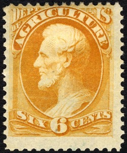 Abraham Lincoln - Yellow United States Postage Stamp | Agriculture Department