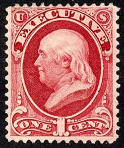 Benjamin Franklin - Carmine United States Postage Stamp | Executive Department