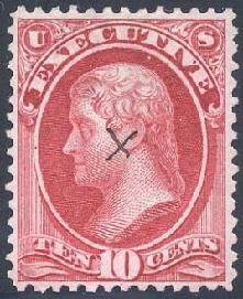 Thomas Jefferson - Carmine United States Postage Stamp | Executive Department