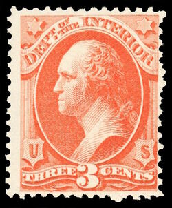 George Washington - Vermillion United States Postage Stamp | Department of the Interior