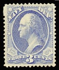 George Washington - Blue United States Postage Stamp | Navy Department