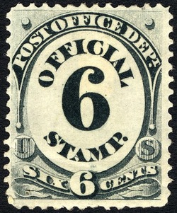 Official Stamp - Number 6 United States Postage Stamp | Post Office Department