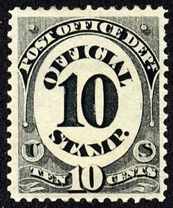 Official Stamp - Number 10 United States Postage Stamp | Post Office Department