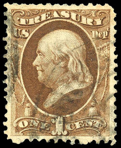 Benjamin Franklin - Brown United States Postage Stamp | Treasury Department