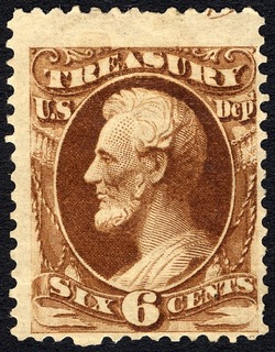Abraham Lincoln - Brown United States Postage Stamp | Treasury Department