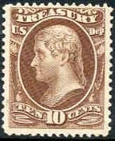 Thomas Jefferson - Brown United States Postage Stamp | Treasury Department