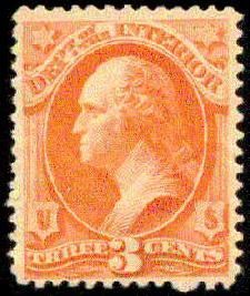 George Washington - Vermillion - Soft Paper United States Postage Stamp | Department of the Interior