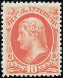 Thomas Jefferson - Vermillion - Soft Paper United States Postage Stamp | Department of the Interior