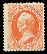 Winfield Scott - Vermillion - Soft Paper United States Postage Stamp | Department of the Interior