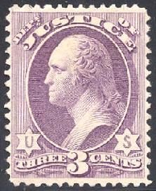 George Washington - Purple - Soft Paper United States Postage Stamp | Justice Department