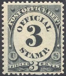 Official Stamp - Number 3 - Soft Paper United States Postage Stamp | Post Office Department
