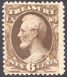 Abraham Lincoln - Brown - Soft Paper United States Postage Stamp | Treasury Department