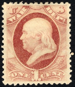 Benjamin Franklin - Rose - Soft Paper United States Postage Stamp | War Department