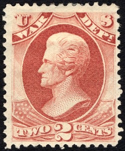 Andrew Jackson - Rose - Soft Paper United States Postage Stamp | War Department