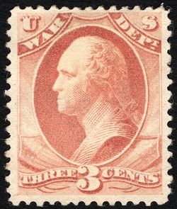 George Washington - Rose - Soft Paper United States Postage Stamp | War Department