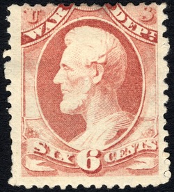 Abraham Lincoln - Rose - Soft Paper United States Postage Stamp | War Department