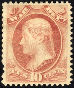 Thomas Jefferson - Rose - Soft Paper United States Postage Stamp | War Department