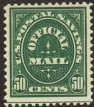 Official Mail - Number 50 - Green United States Postage Stamp | Postal Savings