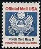 Great Seal - Postal Card Rate D United States Postage Stamp | Official Mail