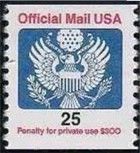 Great Seal - 25 - No C United States Postage Stamp | Official Mail